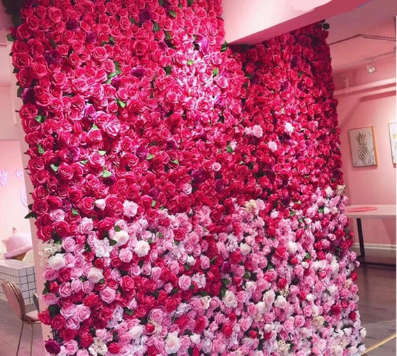 Hot Pink Floral Wall for Wedding Arrangement Backdrop Bridal Etsy
