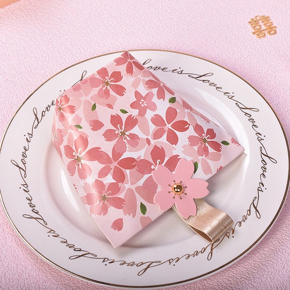 24 Sakura-Geschenktüten Mit Griff – Japanisches Kirschblüten-Muster Für Hochzeit, Geburtstag & Party