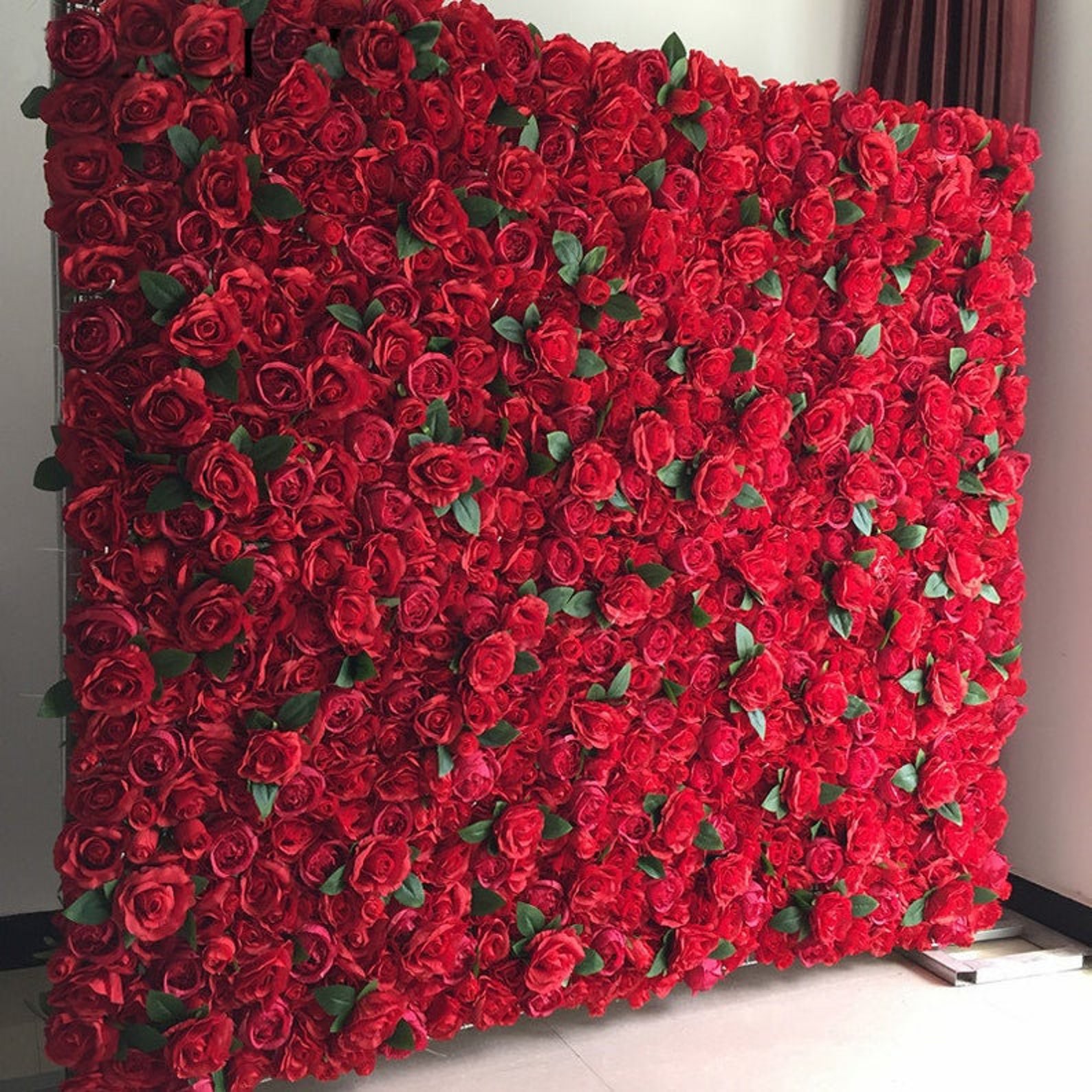 Full Red Rose Wedding Flower for Romantic Photography Backdrop Bridal