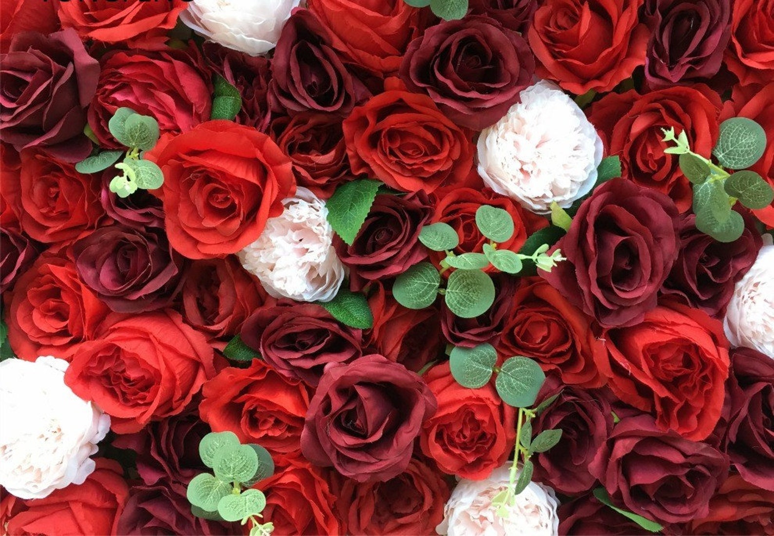 Red Wedding Flower Wall For Romantic Photography Backdrop Etsy