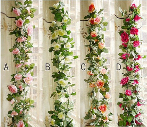 2 Ghirlande Di Glicine Artificiali In Seta 2m Ciascuna - Fiori Finti Per Decorazioni Matrimonio, Casa E Giardino