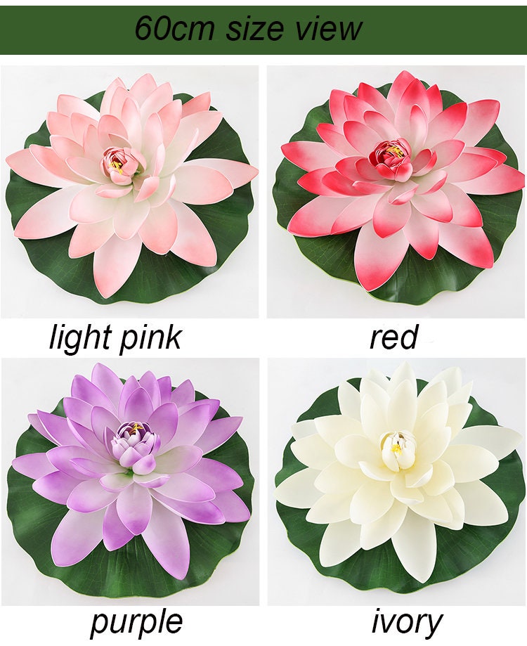 ManYing Set van 6 Kunstmatige Lotus Foam Bloem 10 cm Drijvende Waterlelie voor Decoratie Zomer Fontein Kleine Vijvers,6 Kleuren NC049