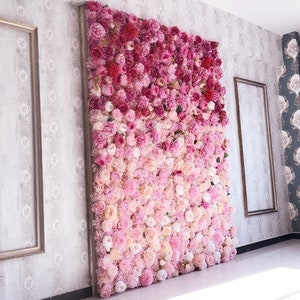 Gradual Color Floral Wall For Wedding Arrangement Fake Flower Wall Backdrop Bridal Shower Event Salon Party Photography Panel 15.75"x23.62"