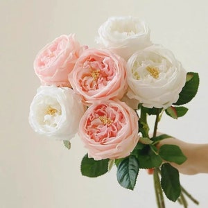 Real Touch Artificial Austin Cabbage Rose Garden Rose Fai da Te Bouquet da Sposa Centrotavola Decorazione per la Casa Disposizione Multicolore a Scelta