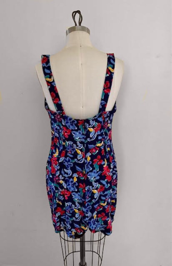 Vintage 90s Rampage Navy Blue Floral Sweetheart S… - image 5