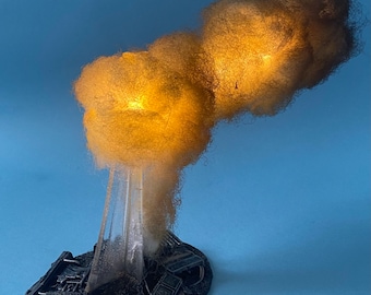 Kriegsspiele Flugbasis mit LED beleuchteten Flammen für Flugzeuge