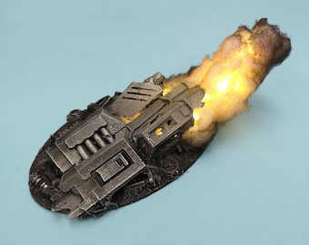 Avion en feu détruit, base panoramique du chasseur Thunderbolt, base de 170 mm. LED allumée.