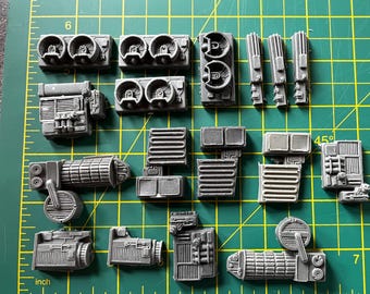 Resin Sci-Fi Greeblies. maschinentechnologische Komponenten x17
