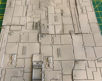 Sci-Fi Greeblies Schiff Detailansicht Kunstharzplatte A5 size.  #2