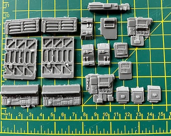 Resin Sci-Fi Greeblies. Maschine maschinelle Komponenten Computer Konsolen Türsteuergeräte x18