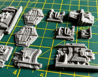 Resin Sci-Fi Greeblies. Schiffsoberflächenkomponenten x11