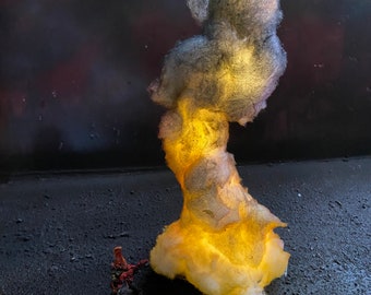 Led lit fire column. Blast marker for  wargames.