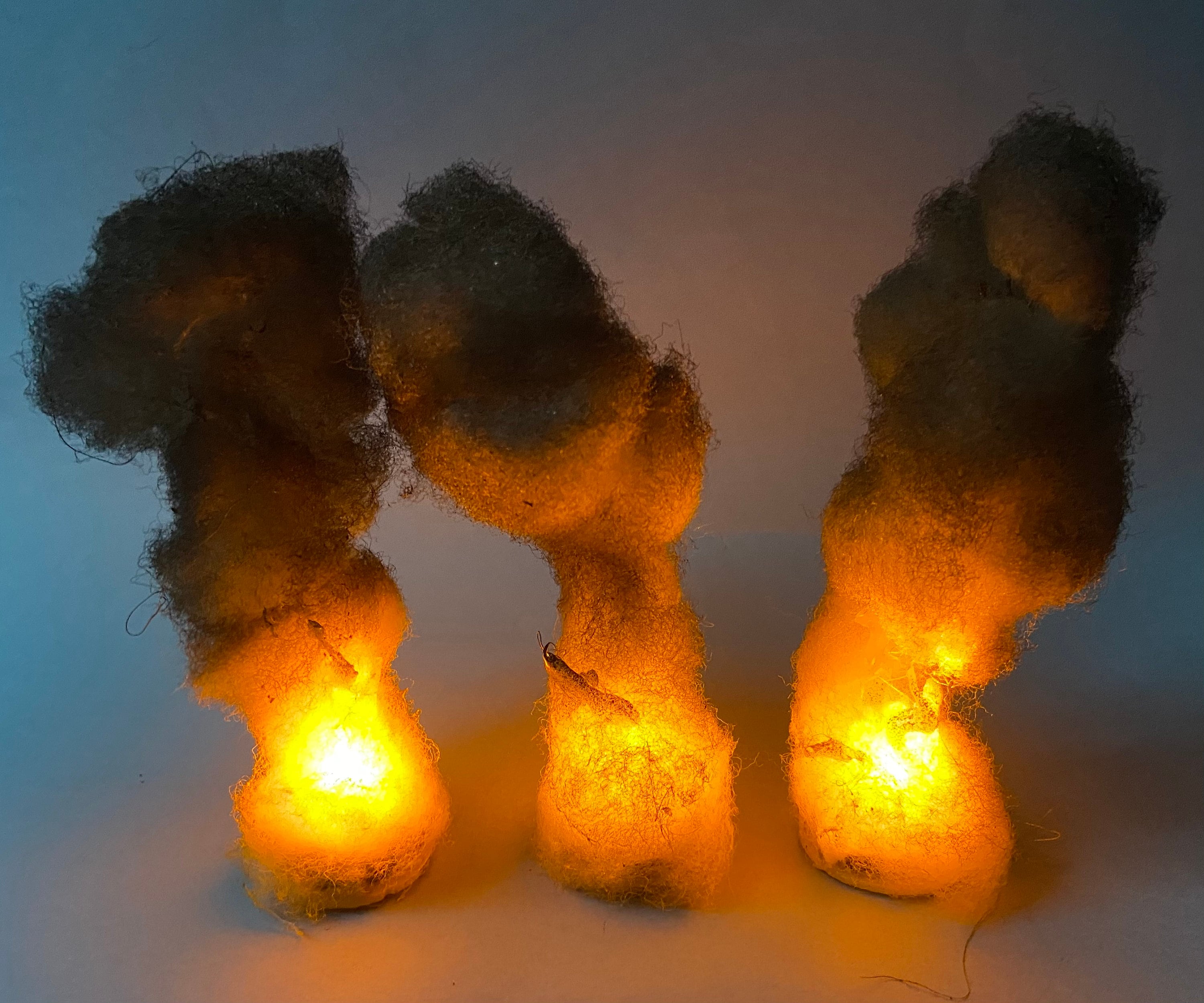 5inch tall LED fire with smoke
