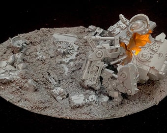 Socle scénique de dreadnought dreadnought orc dread détruit, socle de 170 mm. LED allumée.
