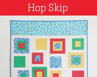 HOP SKIP Little Quilt Pattern #189 by Cluck Cluck Sew - Fun & FAST Baby Quilt - Great for Beginners - Uses Fat Quarters or Scraps  (W6100)