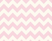 1-1 4 Yard REMNANT Le Creme Chevron - Medium Chevron on Cream in Baby Pink - Cotton Quilt Fabric - C640-75 - Riley Blake Fabrics (W2463)