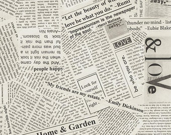 World History Fabric For Curtain Quiltting Bag Home Decor Fabric Retro Newspaper Cotton Linen Fabric 12 yard f400