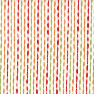 Bloomin&#39; Fresh - Garden Stripes in Tulip Red - Green Orange Cotton Quilt Fabric - designed by Deb Strain for Moda Fabrics - 19668-11 (W2770)
