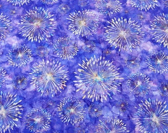 BOTANICA - Sunburst in Iris - Purple Blue Cotton Quilt Fabric Blender - Dan Morris - Quilting Treasures Fabrics - QT 27412-V (W7325)