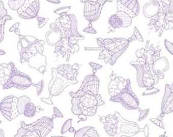 SWEETIE - LORALIE - Tossed Treats in Violet Purple - Cotton Quilt Fabric - Loralie Harris for Quilting Treasures Fabrics - 24143-V (W4100)