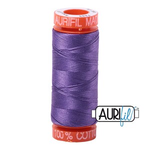 AURIFIL Mako 50 wt Cotton Quilt Thread - Dusty Lavender Purple 1243 - Premium Quality Small Spool - 220 yd / 200m - W1650-1243
