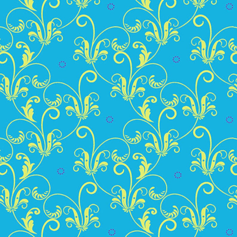 by Junebee for Quilting Treasures Fabrics Green Scrolls Swirl Swirls Cotton Quilt Fabric HAYDEN Scroll in Blue 26306-B W5365