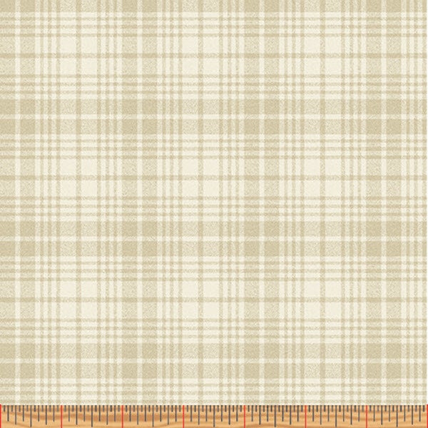 VERY WOOLY WINTER - Wool (Look) Plaid in Cream - Tartan Cotton Quilt Fabric Blender - Cheryl Haynes for Benartex Fabrics - 9615-07 (W7887)