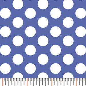 This &#39;N That - Gum Drops in Cobalt Blue / White - Polka Dots Dot Cotton Quilt Fabric - by Nancy Halvorsen for Benartex - 861-50 (w1662)