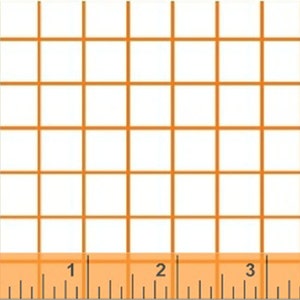 38&quot; Remnant CITRUS - Large Check in Orange - Plaid Geometric Cotton Quilt Fabric - Another Point of View - Windham Fabrics - 37511-3 (W3072)