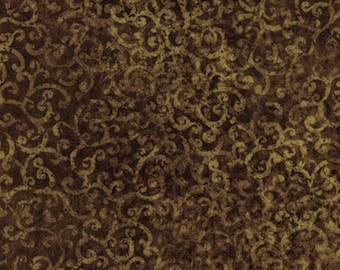 SCROLLSCAPES - Tonal Scrolls in Expresso Brown - Caravan Cotton Quilt Fabric - Dan Morris for Quilting Treasures Fabrics - 24362-A (W4522)