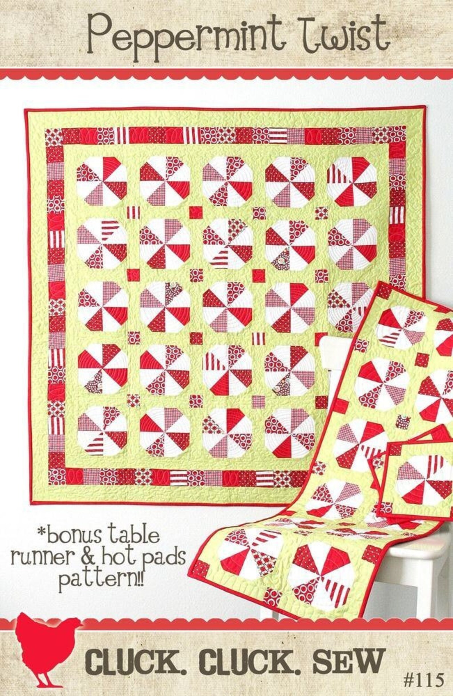 Peppermint Twist Quilt Pattern 115 by Cluck Cluck Sew - Etsy