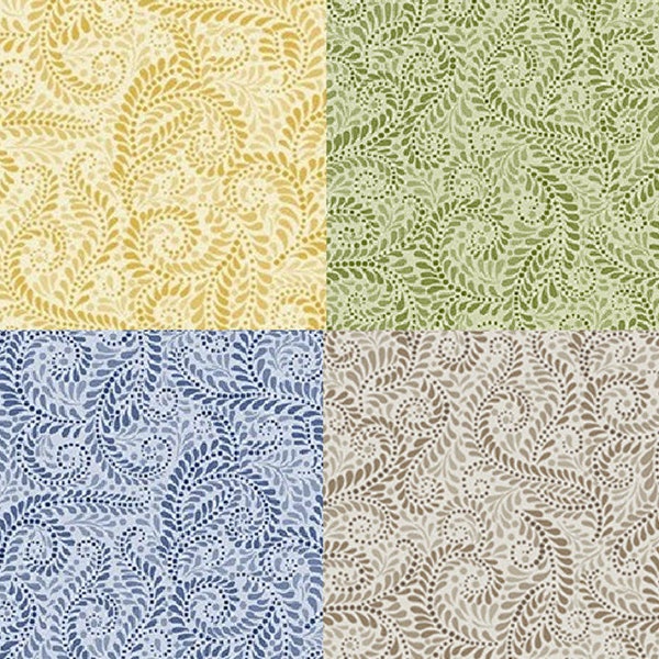 ACCENT on SUNFLOWERS Napa Swirl - Yellow Green Denim or Taupe Cotton Quilt Fabric - Jackie Robinson-Benartex Fabrics-W8474 W8475 W8476 W8477