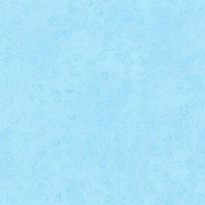 QUILTING TEMPTATIONS - Blender in Powder Blue - Swirl Swirls Scrolls Cotton Quilt Fabric - Quilting Treasures Fabrics - 22542-BZ (W5619)
