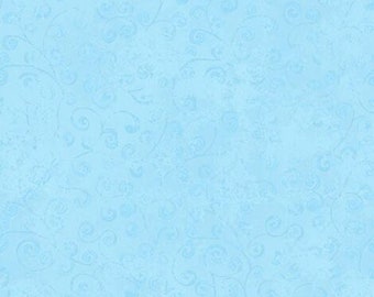 QUILTING TEMPTATIONS - Blender in Powder Blue - Swirl Swirls Scrolls Cotton Quilt Fabric - Quilting Treasures Fabrics - 22542-BZ (W5619)