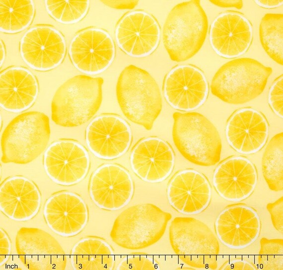 MAINE ATTRACTION Lemons on Lemon Restaurant Yellow Cotton | Etsy