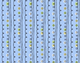 Spring Showers - Stripes in Light Blue - Stripe Swirls Cotton Quilt Fabric - by Another Point of View for Windham Fabrics - 38957-6 (W2648)