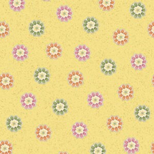 ARABELLA - Arabella Mini in Butter Yellow - Floral Flowers Cotton Quilt Fabric - by Benartex Fabrics - 4189-33 (W4649)