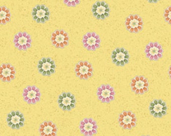 ARABELLA - Arabella Mini in Butter Yellow - Floral Flowers Cotton Quilt Fabric - by Benartex Fabrics - 4189-33 (W4649)