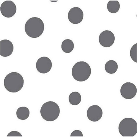 1-7/8 Yard Remnant DAISY MAE - Kisses in Graphite Gray - Grey Dot