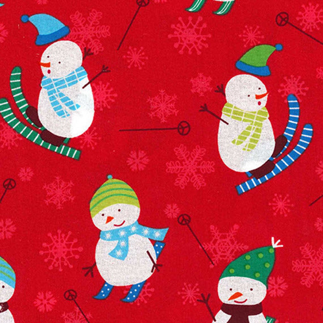 SNOW DAYS - Snow Day in Red - Snowman Snowmen Winter Cotton