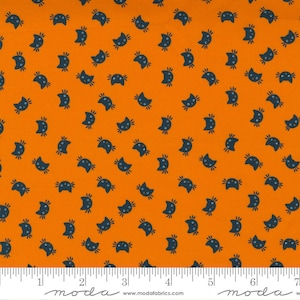 HOLIDAY ESSENTIALS Halloween - Kitty Cat in Pumpkin - Black Cats Cotton Quilt Fabric - 20735-16 - by Stacy Iest Hsu - Moda Fabrics  (W8018)