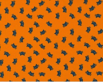 HOLIDAY ESSENTIALS Halloween - Kitty Cat in Pumpkin - Black Cats Cotton Quilt Fabric - 20735-16 - by Stacy Iest Hsu - Moda Fabrics  (W8018)