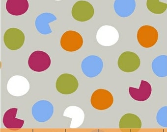 PRECIOUS - Dots in Grey - Gray Green Blue Pink Polka Dot Cotton Quilt Fabric - Another Point of View for Windham Fabrics - 36348-2 (W2635)