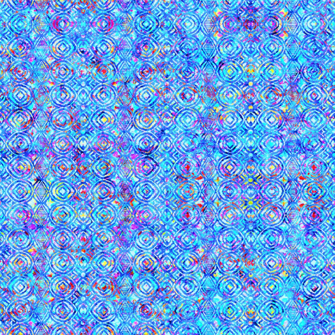 ZANZIBAR Geo Stripe in Blue Purple Yellow Geometric Cotton Quilt Fabric Dan Morris Quilting