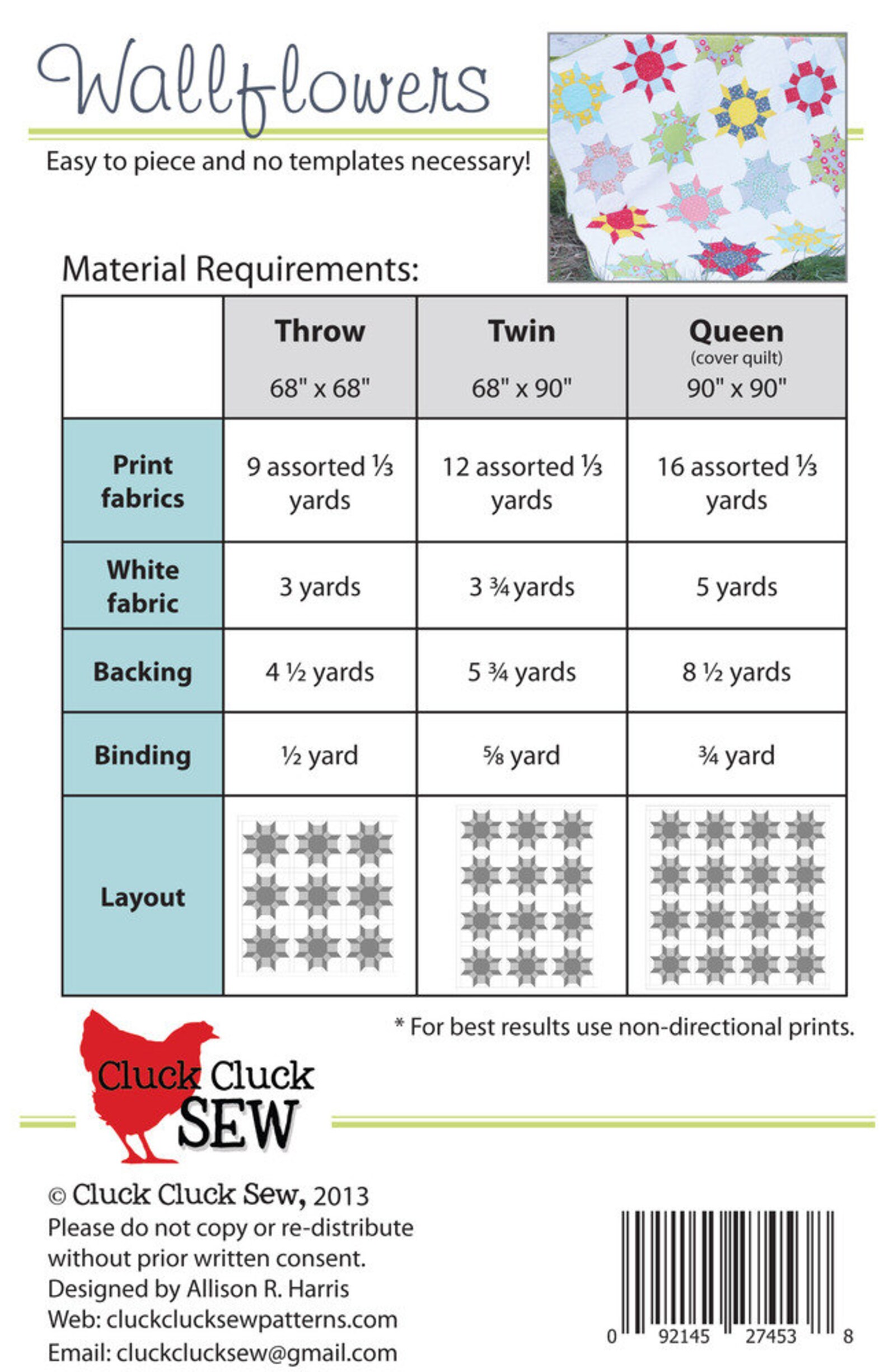 Wallflowers Quilt Pattern by Cluck Cluck Sew Advanced Etsy