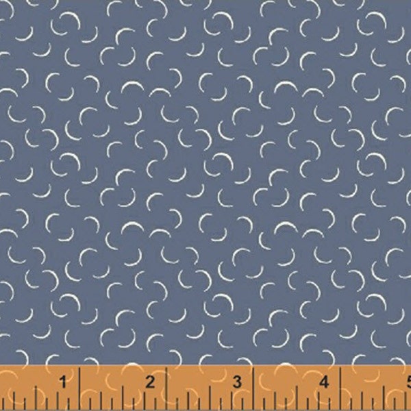 BON APPETIT - Tossed Curves in Blue - Geometric Blender Cotton Quilt Fabric - by Whistler Studios for Windham Fabrics - 35437-6 (W2202)