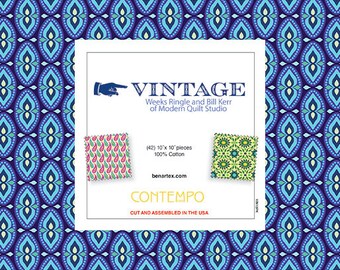 VINTAGE Layer Cake -  (42) 10" X 10" Squares - Precut Cotton Quilt Fabric - Modern Quilt Studio for Benartex Fabrics - VIN10PK (W7865)