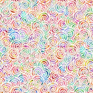 BRILLIANCE - Packed Scroll in Cream - Green Orange Cotton Quilt Fabric - Dan Morris - Quilting Treasures QT Fabrics  28325-E (W8400)