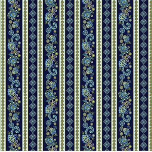 BLUE HORIZON - Stripe in Navy - Blue Green Stripes Cotton Quilt Fabric Blender - Kanvas Studio - Benartex Fabrics - 9960-55 (W7942)