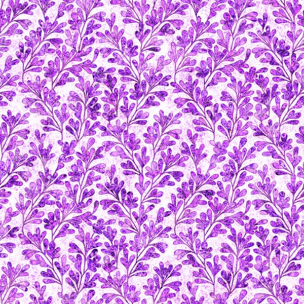 KASHMIR - Leaves in Magenta - Purple Leaf Floral Cotton Quilt Fabric - Dan Morris - Quilting Treasures Fabrics - QT 27402-V (W7621)